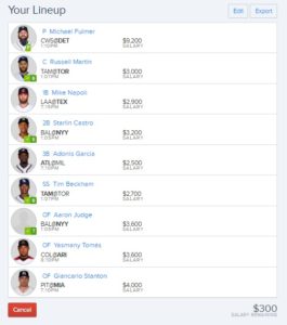 mlb fanduel 4-29-2017