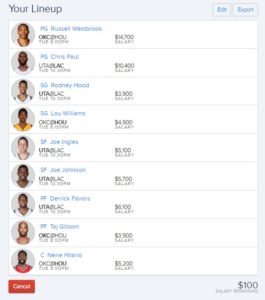 nba fanduel 4-25-2017