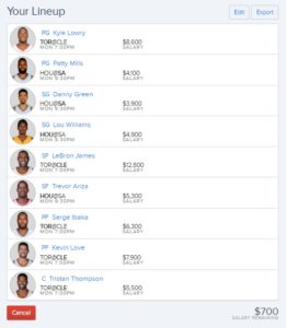 nba fanduel 5-1-2017