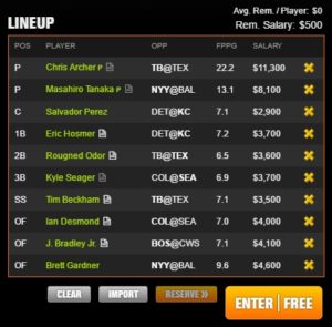 mlb draft kings 5-31-2017