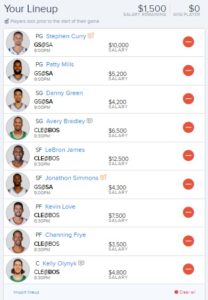 nba fanduel 5-17-2017