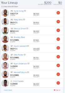 nba fanduel 5-7-2017