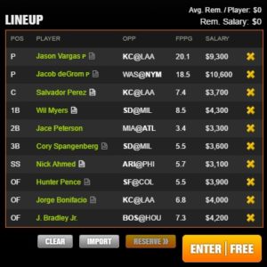 mlb draft kings 6-18-2017