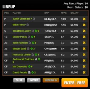 mlb draft kings 6-21-2017