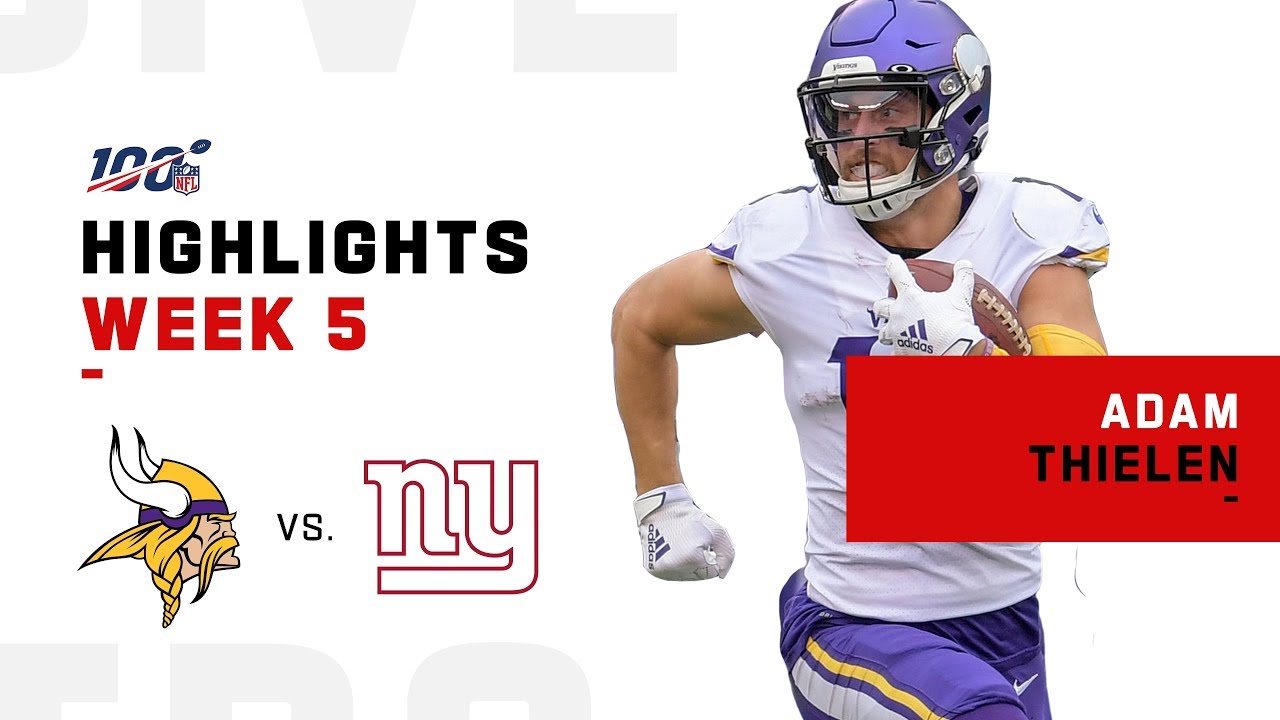 Adam Thielen Burns the Giants for 130 Yds & 2 TDs | NFL 2019 Highlights
