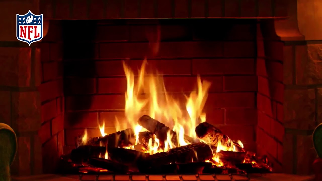 Yule Log Fireplace: Happy Holidays from the NFL!