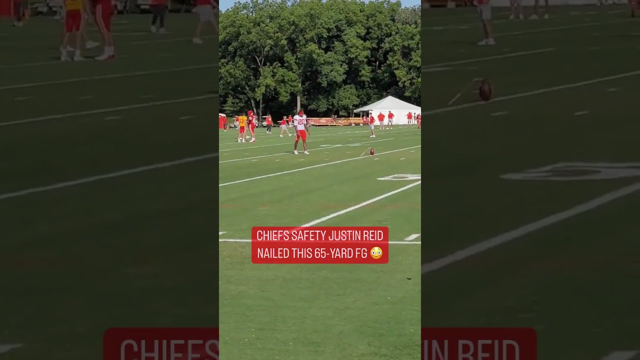 Chiefs Safety Hits A 65 Yard Field Goal (via @justinqreid) #shorts